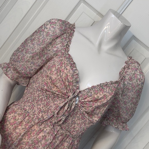 Free the Roses Blush Floral Midi Dress - Picture 8 of 12